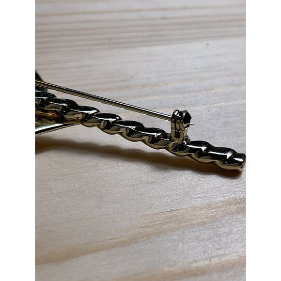 Vintage Gold-Tone Pinwheel Brooch Pin By AJC - Picture 5 of 5